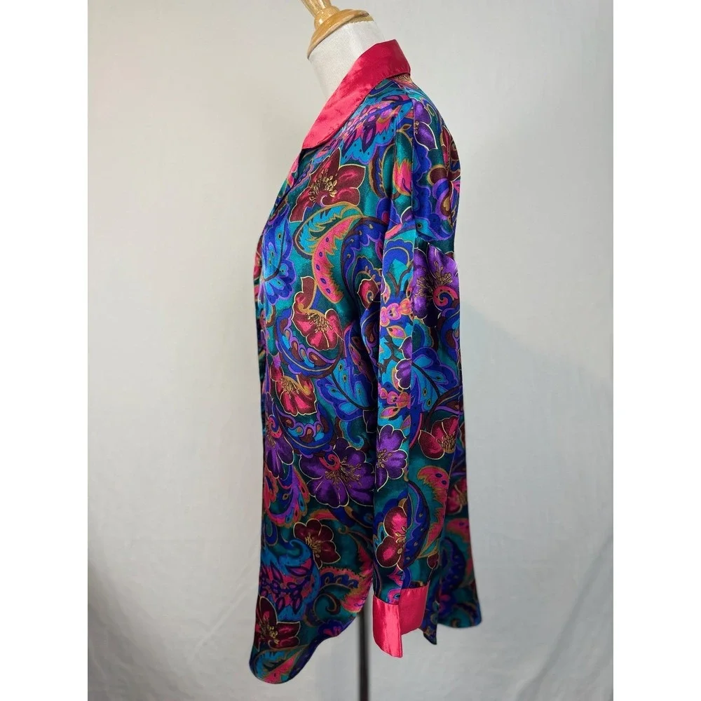 Victoria's‎ Secret Satin Floral Pajama Night Shirt Floral Size Small 90's Y2K